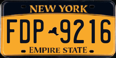 NY license plate FDP9216