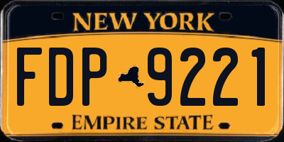 NY license plate FDP9221