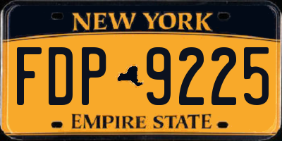 NY license plate FDP9225