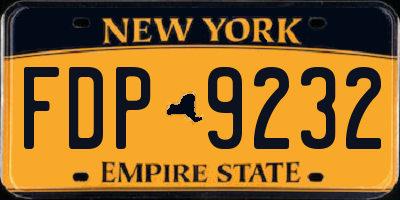 NY license plate FDP9232