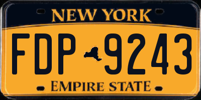 NY license plate FDP9243