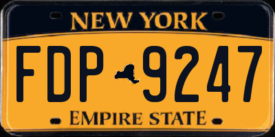 NY license plate FDP9247