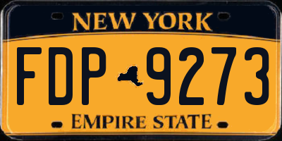 NY license plate FDP9273