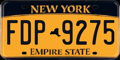 NY license plate FDP9275