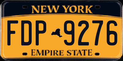NY license plate FDP9276