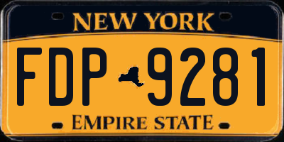 NY license plate FDP9281