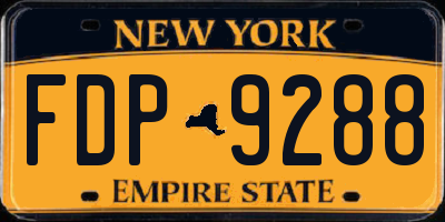 NY license plate FDP9288