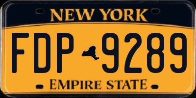 NY license plate FDP9289