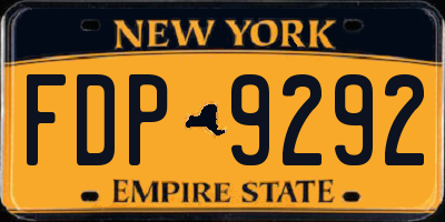 NY license plate FDP9292