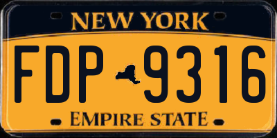 NY license plate FDP9316