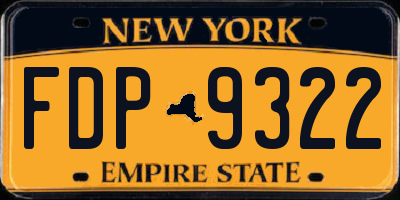 NY license plate FDP9322