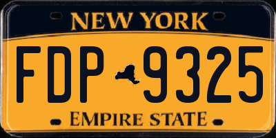 NY license plate FDP9325