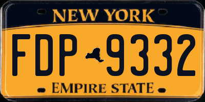 NY license plate FDP9332