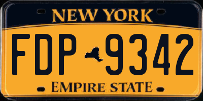 NY license plate FDP9342