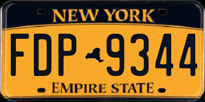 NY license plate FDP9344