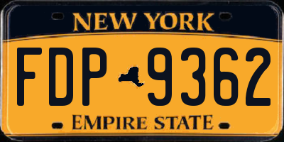 NY license plate FDP9362