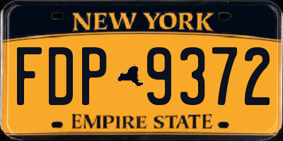 NY license plate FDP9372