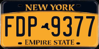 NY license plate FDP9377
