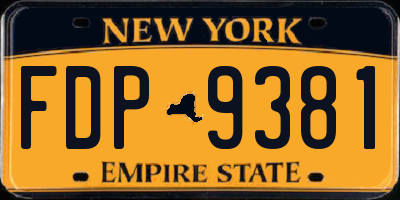 NY license plate FDP9381