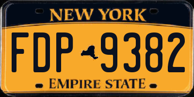 NY license plate FDP9382