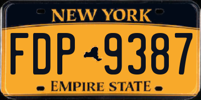 NY license plate FDP9387