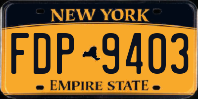 NY license plate FDP9403