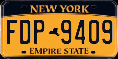 NY license plate FDP9409