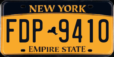 NY license plate FDP9410