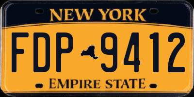 NY license plate FDP9412