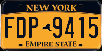 NY license plate FDP9415