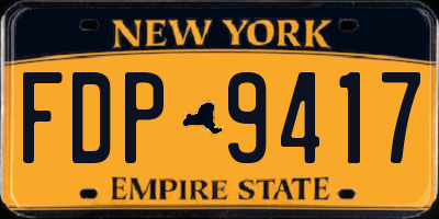 NY license plate FDP9417