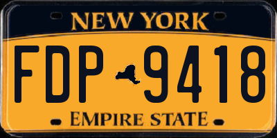 NY license plate FDP9418