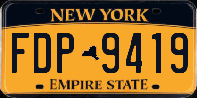 NY license plate FDP9419