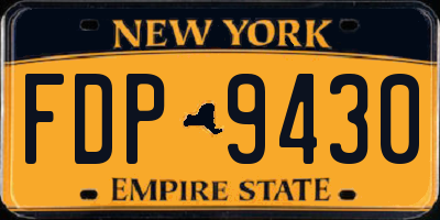 NY license plate FDP9430