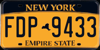 NY license plate FDP9433