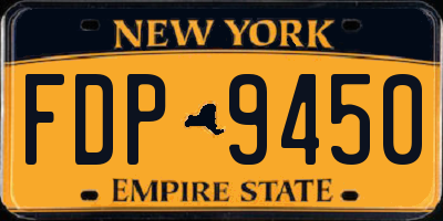 NY license plate FDP9450