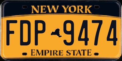 NY license plate FDP9474