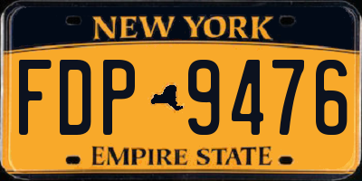 NY license plate FDP9476