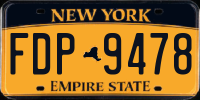 NY license plate FDP9478