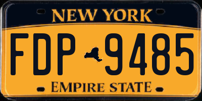NY license plate FDP9485