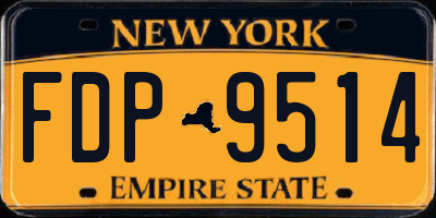 NY license plate FDP9514