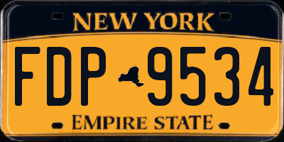 NY license plate FDP9534