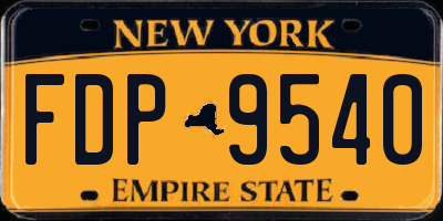 NY license plate FDP9540