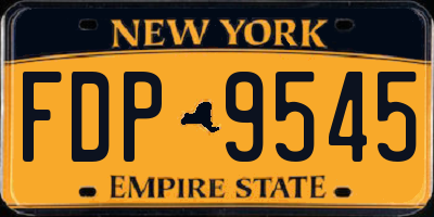 NY license plate FDP9545