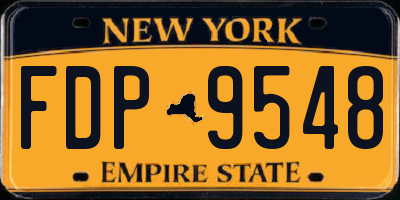 NY license plate FDP9548