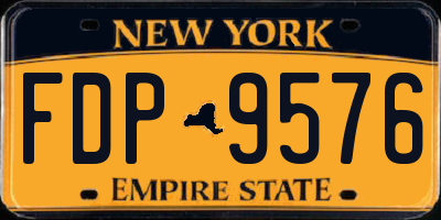 NY license plate FDP9576