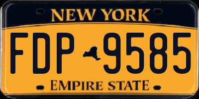 NY license plate FDP9585