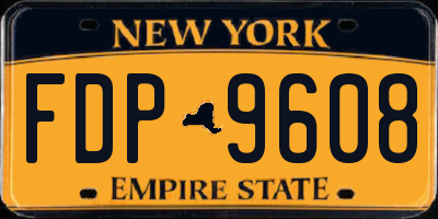 NY license plate FDP9608