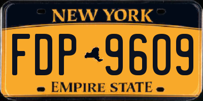 NY license plate FDP9609
