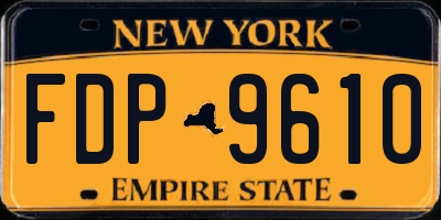 NY license plate FDP9610
